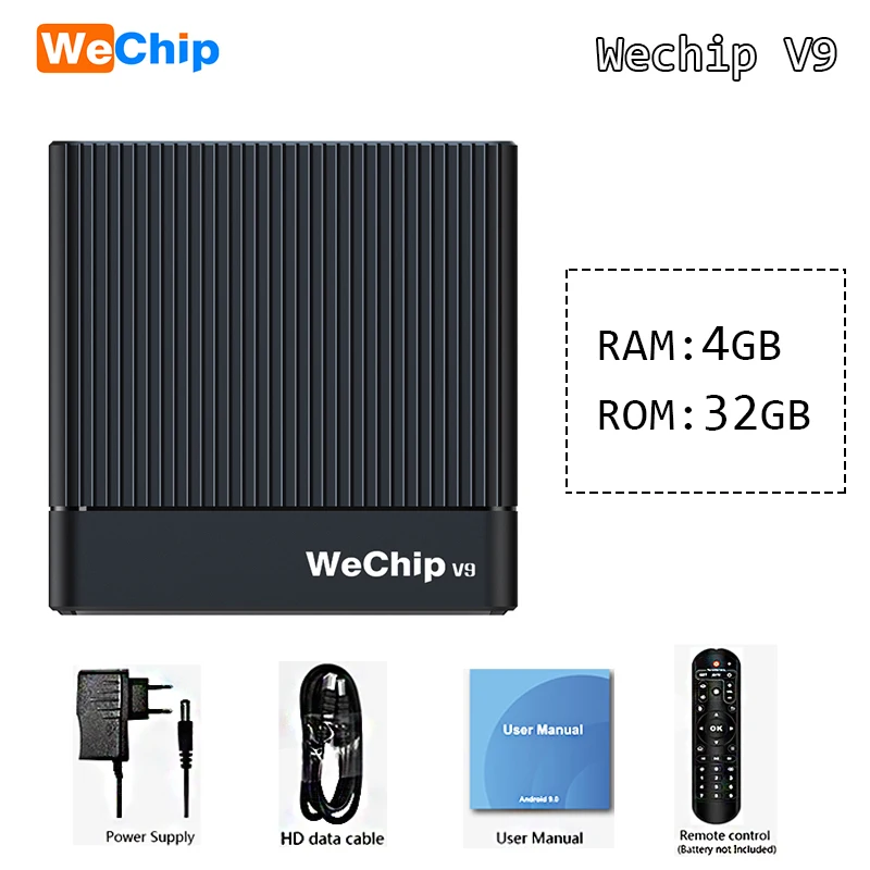 4 ГБ 32 ГБ Wechip V9 android 9,0 S905X3 четырехъядерный LPDDR3 4 Гб медиаплеер 2,4G/5G wifi Bluetooth 4,0 телеприставка - Цвет: 4GB32GB