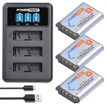 

PowerTrust NP-BX1 1860mAh NP-BX1 Battery and LED 3Slots Charger for Sony NP-BX1 HDR-AS200V HDR-AS30 HDR-AS300 HDR-AS50 HDR-CX240