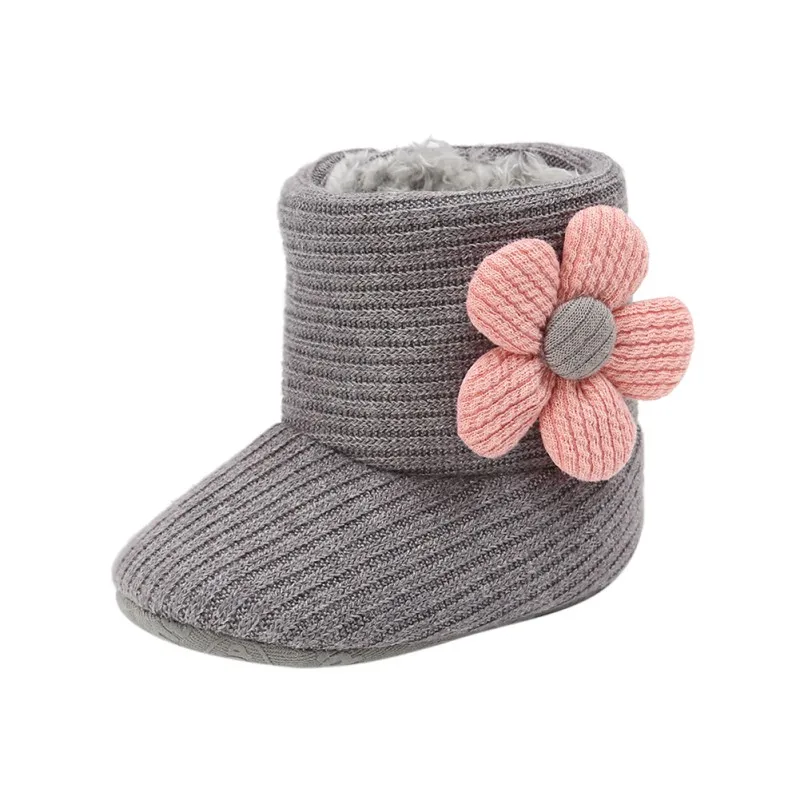 Toddlers Shoes Soft Sole Girls Boots Baby Kid Boys Girls Knitted Fur Boots Short Warm Soft Snow Shoes 0-18 Months - Цвет: Прозрачный