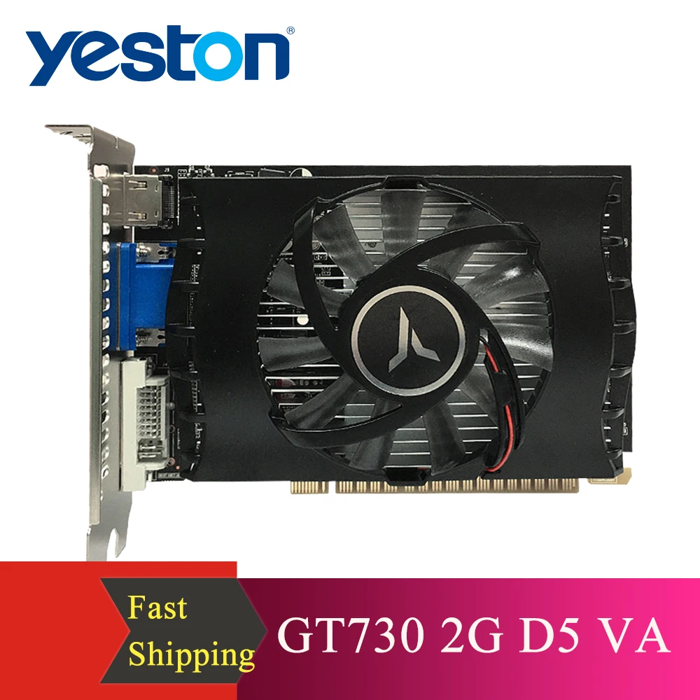 Графическая карта Yeston Geforce GT730 2G D5 VA графическая NVIDIA Pascal 902 5012 МГц 2G/DDR5/64 бит для