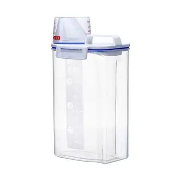 

Large Capacity Airtight Pet Food Storage Container with Measuring Cup Pour Spout Seal Buckles Food Dispenser for Regular