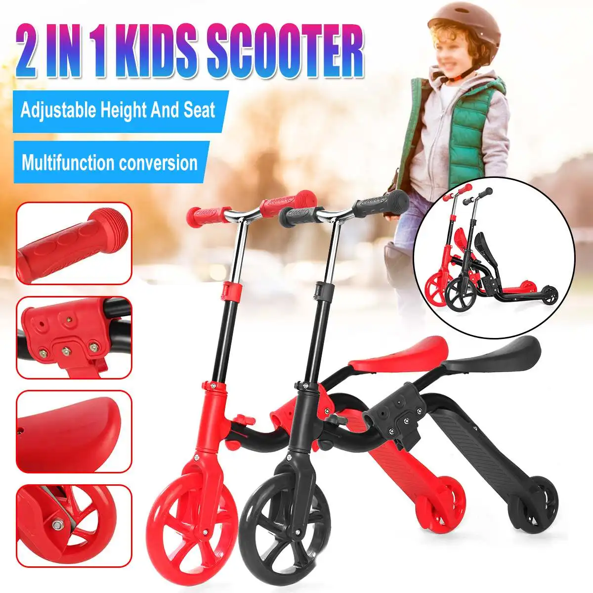 

Kids Scooter Car For Kids 3-8 Years Old Skater Surf Scooter Wheel 2 in 1 Scooter Baby Walker Outdoor Toys