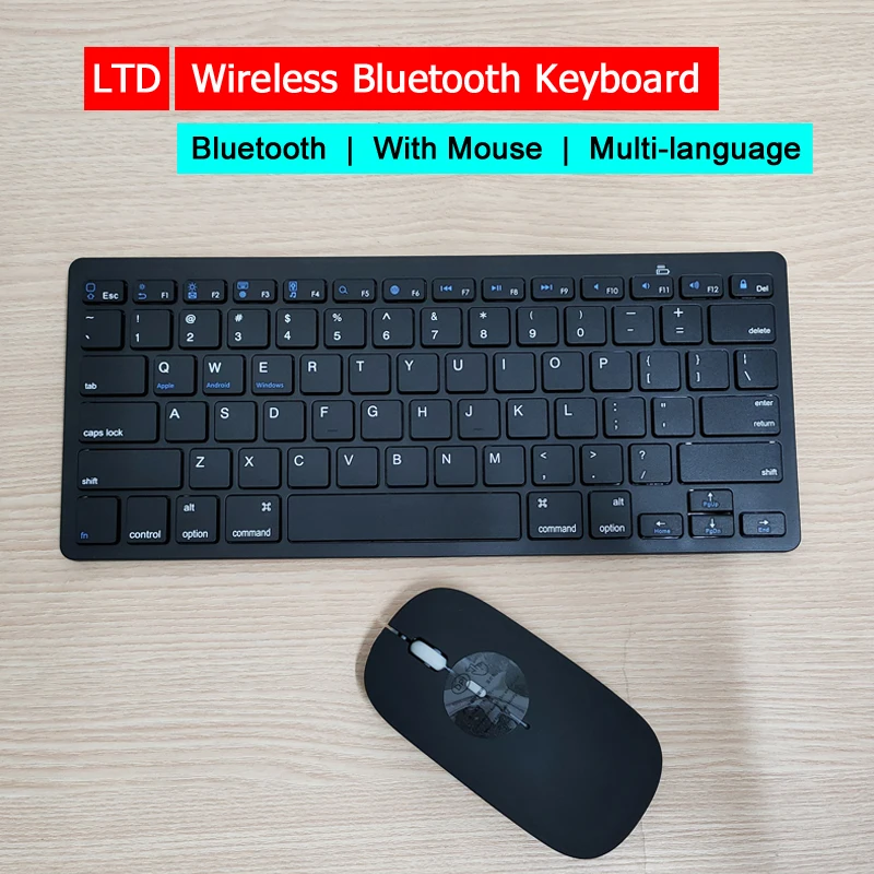 Беспроводной Bluetooth клавиатура для настольных ПК ноутбуков Русский Арабский