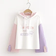 

Women Cute Cat Cartoon Sweatshirt Hooded Pullover Clothes Mori Vintage Striped Fashion Sweet Harajuku Kawaii Teen Girl Hoodies