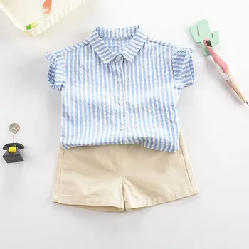 

Summer Baby Boys Short Sleeve Tops T-shirt+Shorts Sets Baby Girls Sleeveless Dress Kids Sundress With Hat Cloths 2019