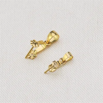 

Classic DIY Jewelry Accessories AU750 Solid 18K Yellow Gold Pendant Clasp Connector Clip Clasp Pinch Clip Bail Pendant Bail Bead