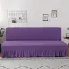 Solid Color Series Sofa Cover With Skirt Edge For Folding Sofa Cover Without Armrest All-inclusive Elastic Slipcover Protector 6