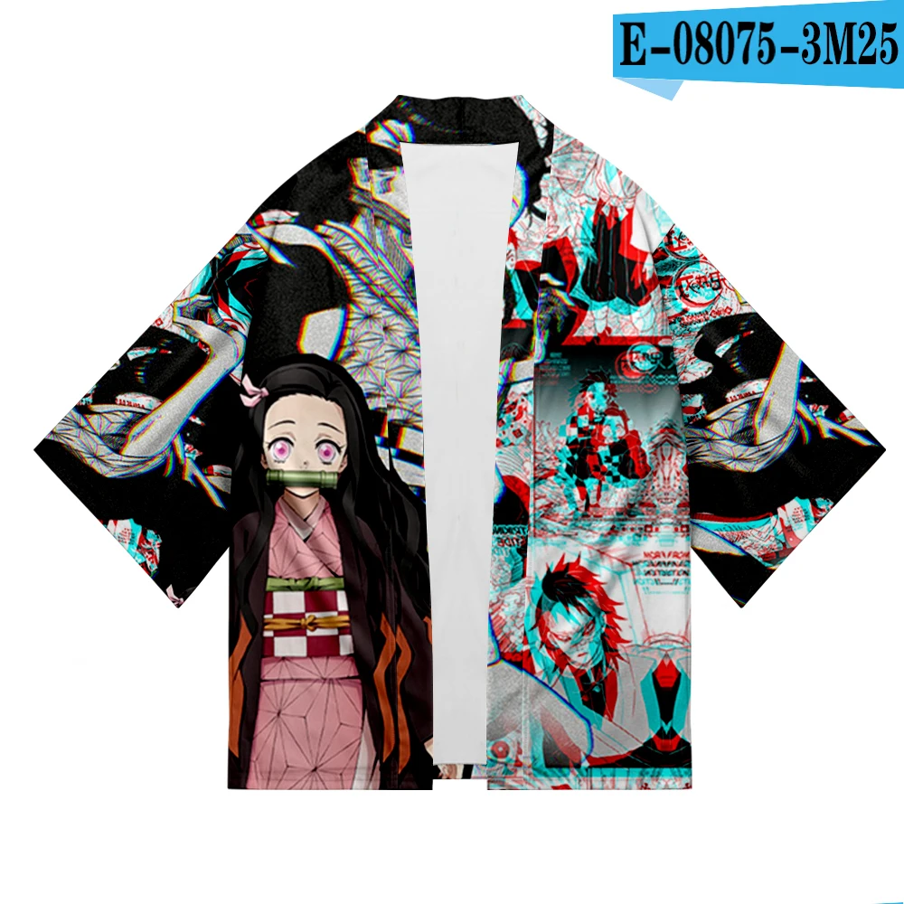 Японское кимоно Luffy Kimetsu no Yaiba, летняя рубашка Harajuku Kawai, кимоно, кардиган, костюм самурая, одежда - Цвет: 3D