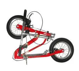 fold red 12 дюймовый воздушный детский колесный самокат с ручным тормозом и резиновой шиной - Цвет: fold red