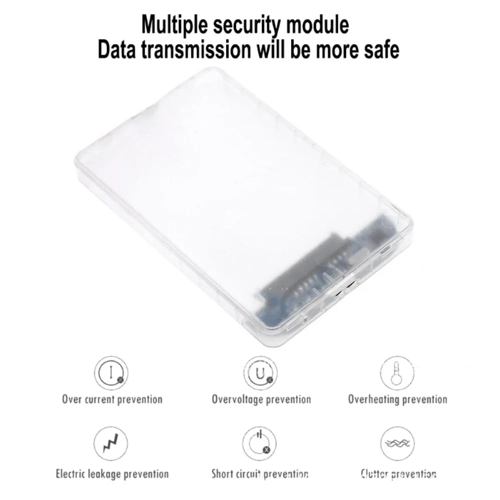 2," HDD чехол SATA для USB 3,0 жесткий диск корпус с подставкой для SSD диск HDD коробка прозрачный внешний корпус Чехол