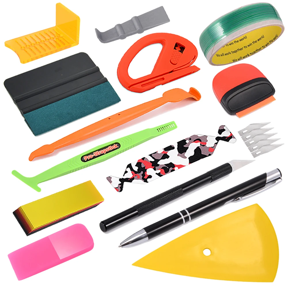 EHDIS Vinyl Wrap Carbon Fiber Car Tools Set Covering Film Sticking Squeegee PPF Scraper Decals Knife Cutter Auto Window Tinting |