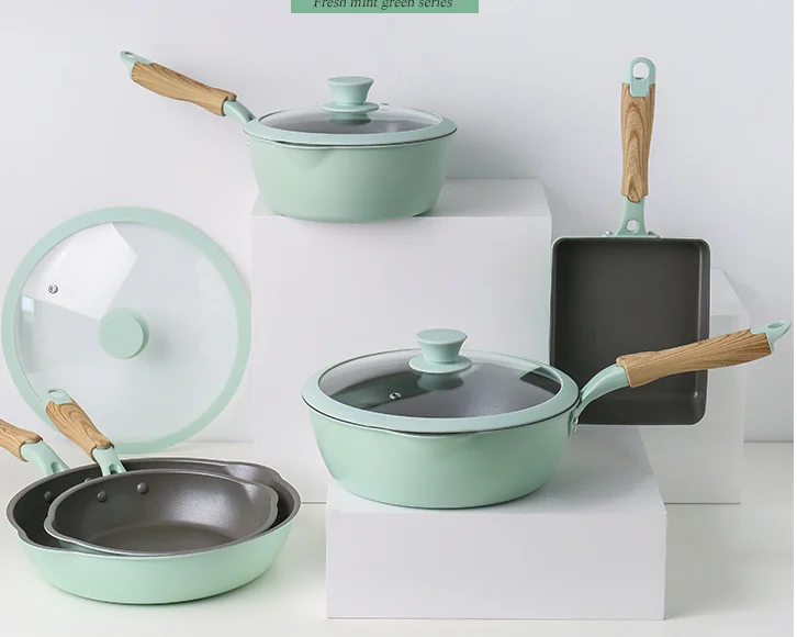 Кастрюля кухонный набор вок сковорода комбинация антипригарный поддон для