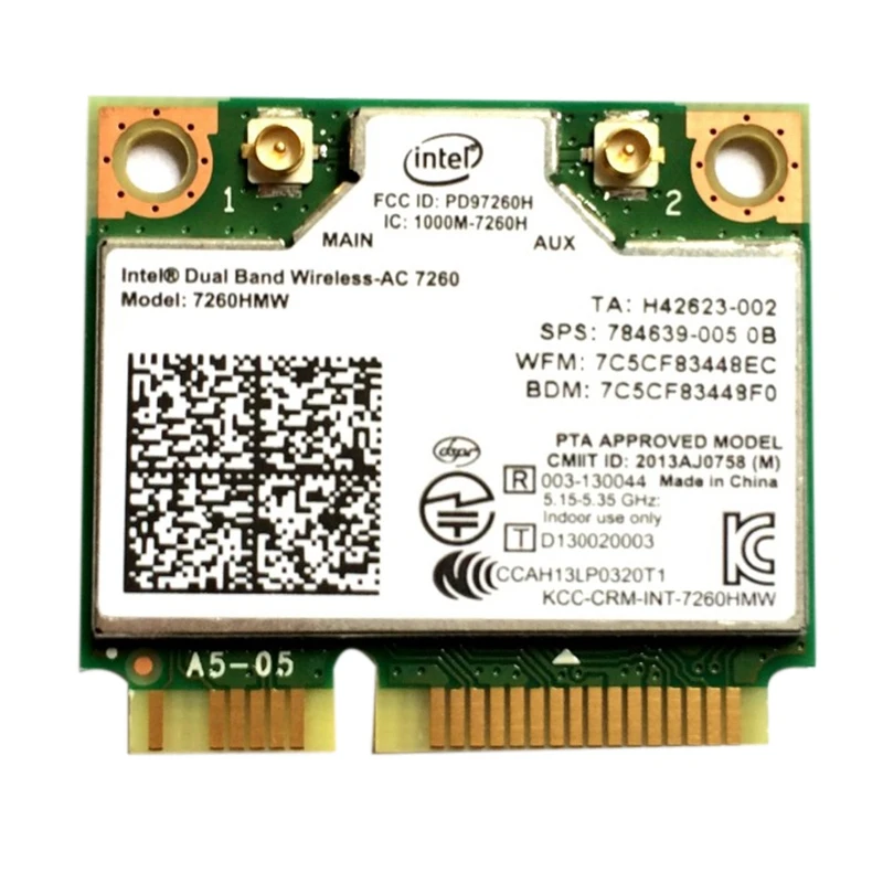 

Dual Band Wireless 7260 for Intel7260 7260AC 7260HMW 2.4&5G 867M BT4.0 MiniPCIe WiFi Wireless Card