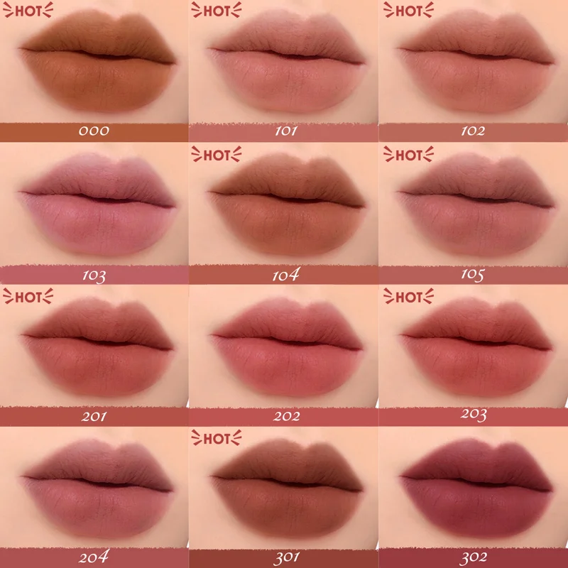 FOCALLURE lápiz labial mate, terciopelo, arcilla para labios, crema para labios no seca, 17 colores, maquillaje cosmético para labios Nude melocotón