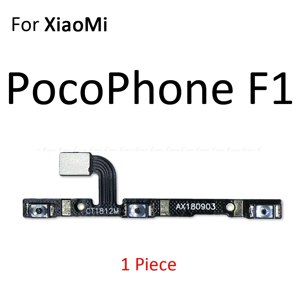 For PocoPhone F1 Гибкий кабель с кнопкой включения и выключения громкости для Xiaomi mi 9T 9 8 A1 A2 Lite Red mi Note 7 6 5 Pro 7A 6A S2 PocoPhone F1 - Цвет: For PocoPhone F1