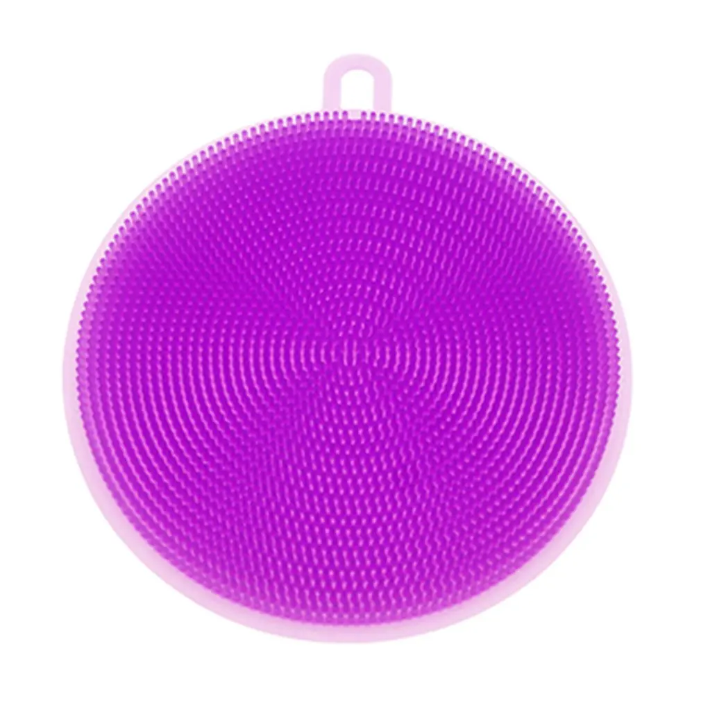 purple Щетка для мытья посуды, для мытья фруктов, овощей, чистящий коврик, кастрюля, щетка для мытья, пищевой силикон, чистящий посудомоечный набор - Цвет: purple