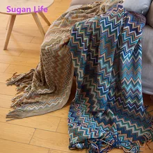 Sugan Life богемные вязаные кисточки диван одеяло нитки диван одеяло для сна ковры мягкая кровать плед Винтаж Домашний декоративный гобелен