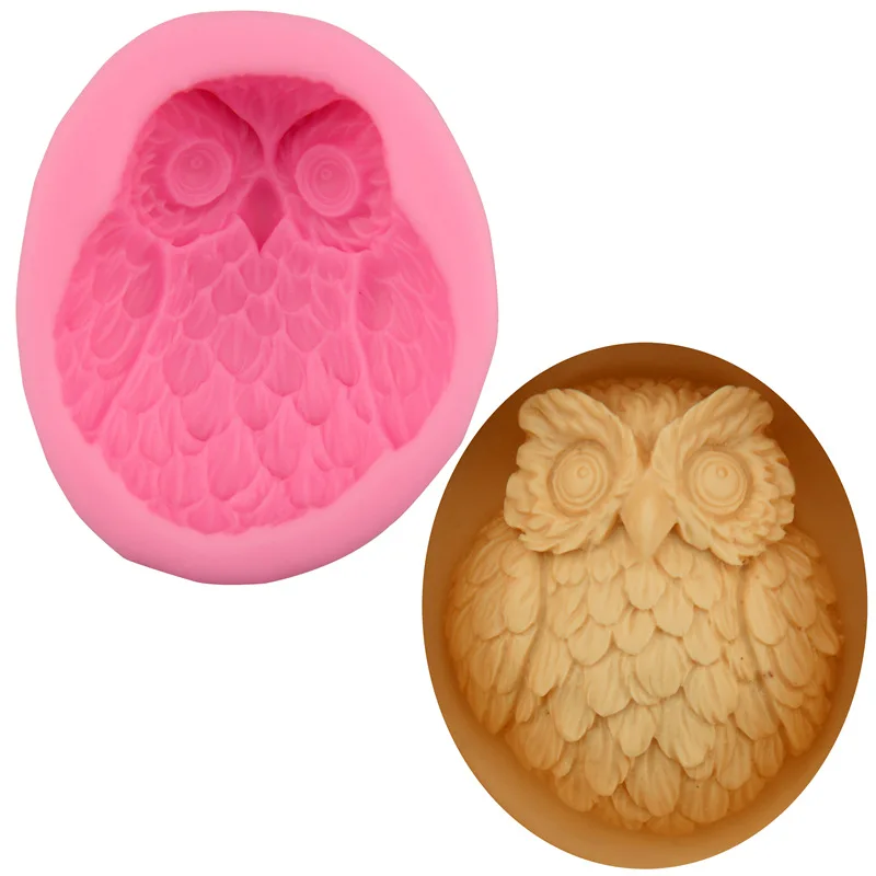 3d Owl Shaped Soap Mold Sugarcraft Fondant Owl Cake Mold For Diy Cake Decorating Baking Silicone