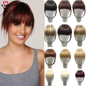 

MANWEI Clip In Hair Bangs Hairpiece Synthetic Fake Bangs Hair Piece Clip In Hair Extensions