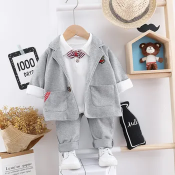 

2020 Kid Baby Boy Wedding Suit Clothing Sets Fashion 3PCS Toddler Girls Baby Suit For Boys Coat+T Shirt+Pants 3pcs/set Suit Set