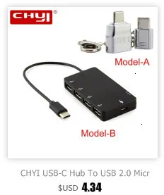 CHYI 5 в 1 USB концентратор Многофункциональный USB 2,0 концентратор 3 порта удлинитель адаптер с Micro SD/устройство считывания SF карт для компьютера PC Аксессуары