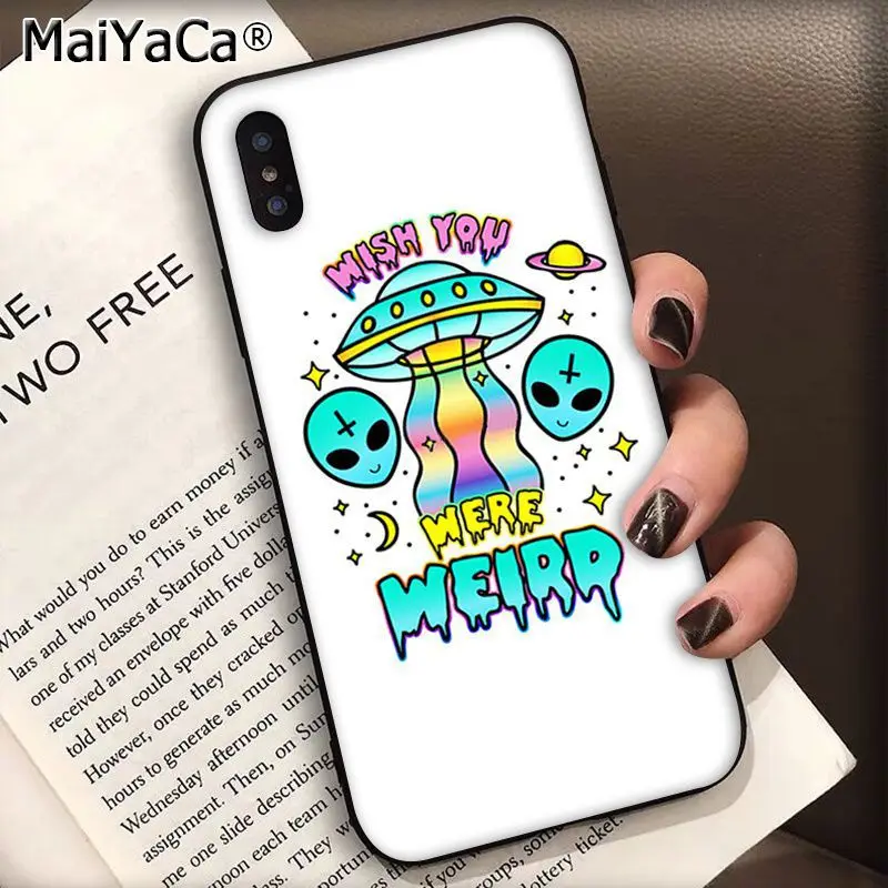 MaiYaCa Trippy Tie Dye Peace Alien силиконовый черный чехол для телефона для Apple iphone 11 pro 8 7 66S Plus X XS MAX 5S SE XR чехол s