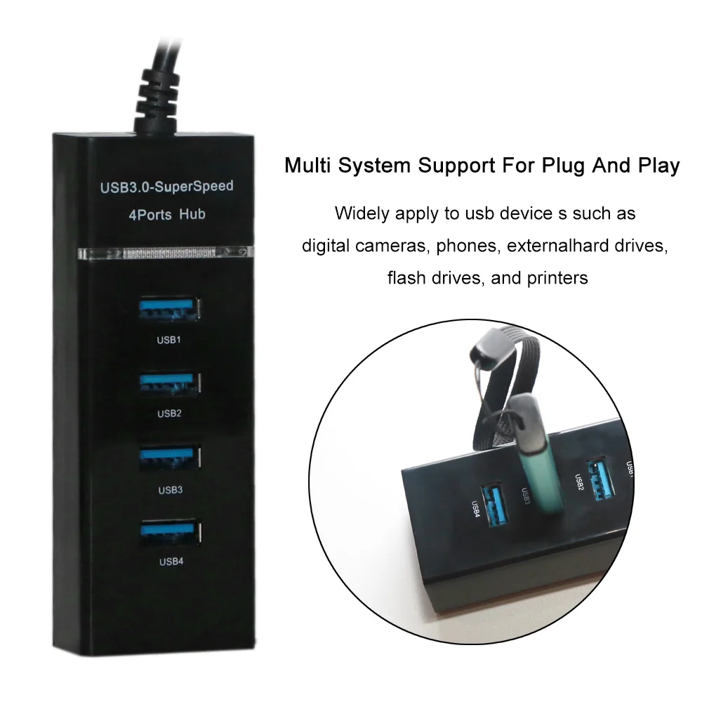 4 порта usb-хаб высокая скорость 5 Гбит/с usb 3,0 концентратор для порта usb разветвитель 3 usb хаб для портативных ПК компьютер аксессуары док-станция usb 3,0
