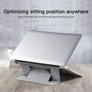 

Portable Laptop Stand Folding Bracket Adjustable Pad Holder For MacBook Notebook Tablet Desktop Riser Kickstand Support