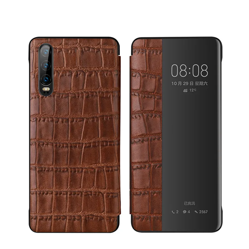 Чехол для Coque P30 P30Pro с умным окошком для просмотра пары, простой модный кожаный флип-чехол для huawei P30Pro, чехол для карты, защита от каркаса