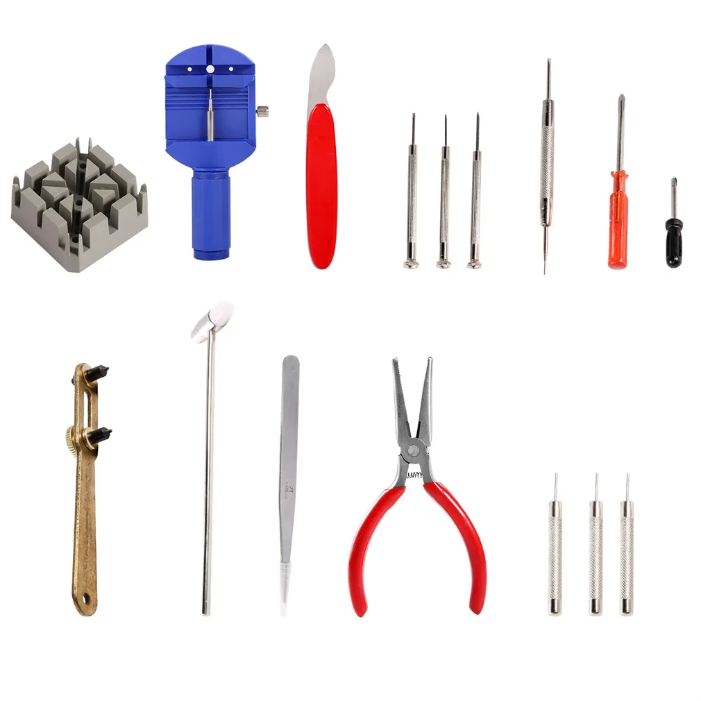 

16 Sets Repair Table Tools Watch Repair Kit Professional Practical Multi-function Tool-Clock Plastic Packaging With Hook