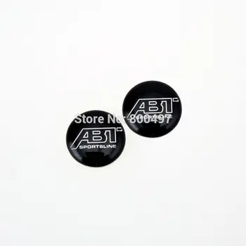 

2 x Newest 3D Car Styling Aluminum Glue Round Shape Decal Car Metal Sticker Aluminium Custom Motor Decal for ABT Sportsline