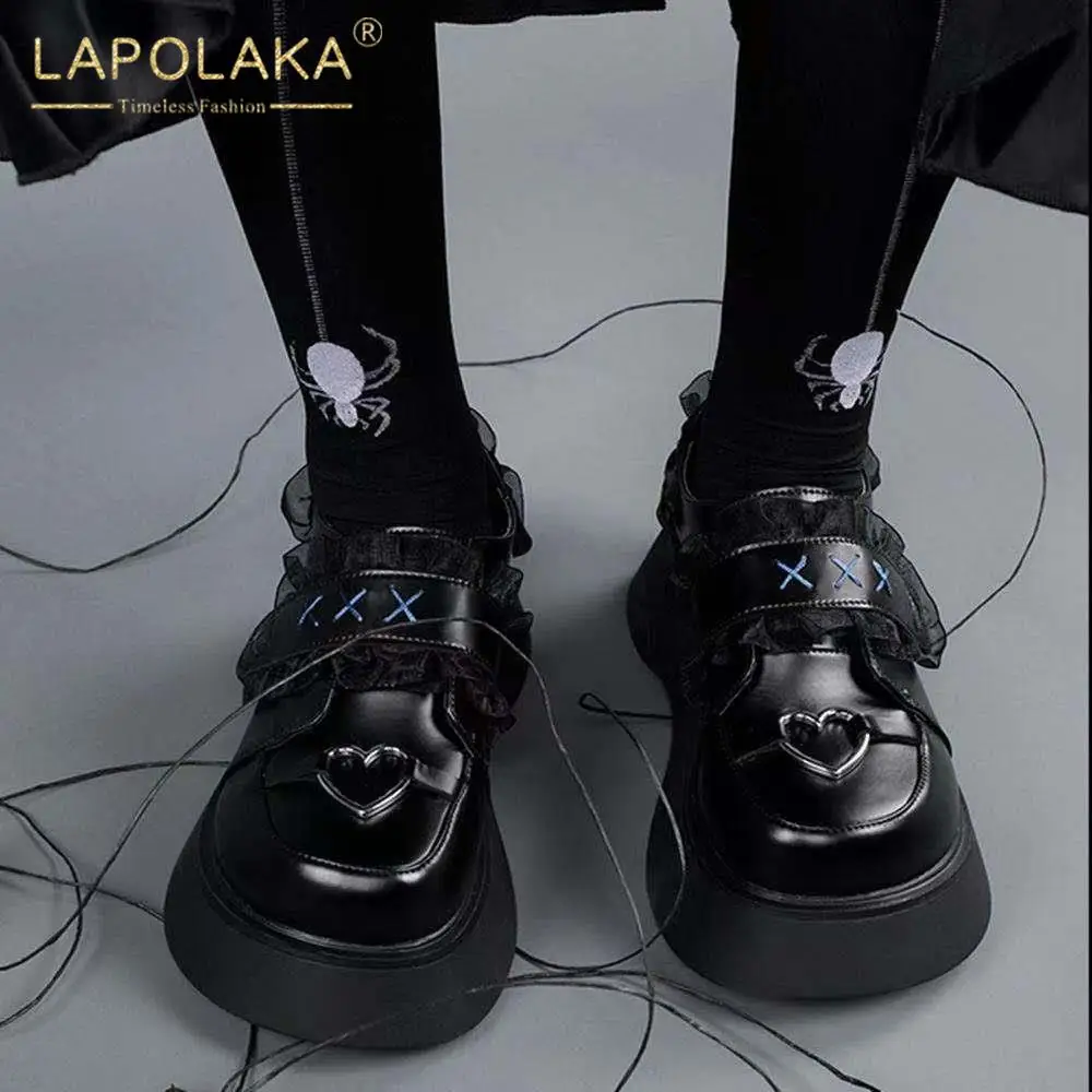 Lapolaka Gothic Dark Punk Lolita Mary Jane Shoes Platform Women Japanese Style Cosplay Vintage Girl College High School Student | Обувь