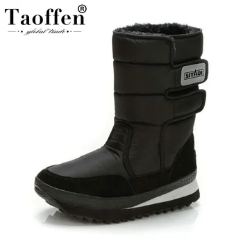 

TAOFFEN Size 36-47 Women Snow Boots Fashion Platform Warm Winter Shoes Women Thick Fur Mid Calf Boots Lady Daily Footwear
