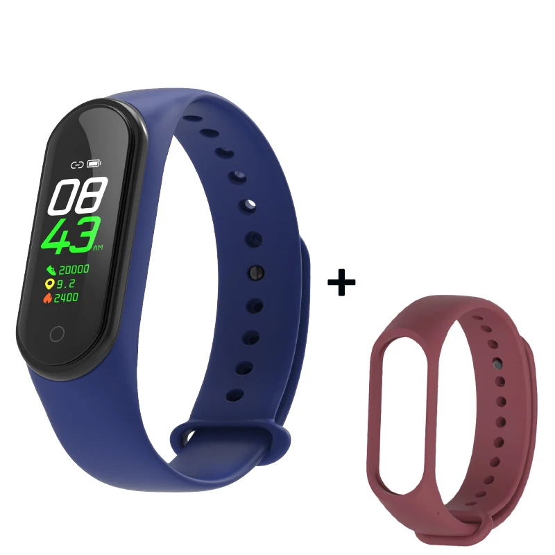 As shown 9 M4 смарт-браслет спортивный водонепроницаемый фитнес-браслет SmartBand дает дополнительный ремень кровяное давление пульсометр для мужчин женщин детей - Цвет: As shown 9