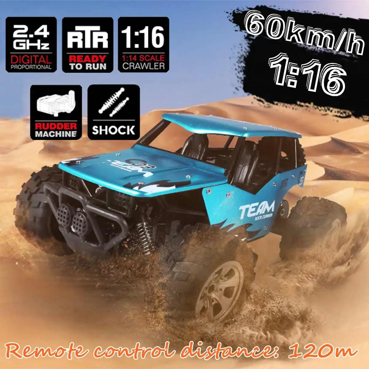 1:16 60 км/ч RC пульт дистанционного управления внедорожные автомобили 2,4 ГГц беспроводной пульт дистанционного управления Электрический монстр грузовик