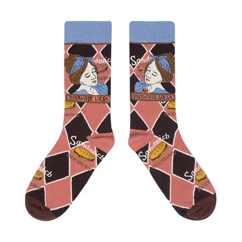 Счастливые носки женские mulher skarpetki хлопковые calcetines mujer divertido ponozky skarpety damskie transp носки art meia уличная одежда