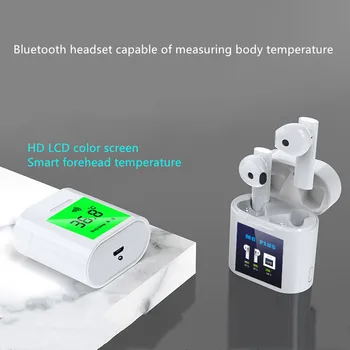 

M6 plus TWS headset is a wireless sports Bluetooth headset for measuring body temperature, suitable for iOS Android phone