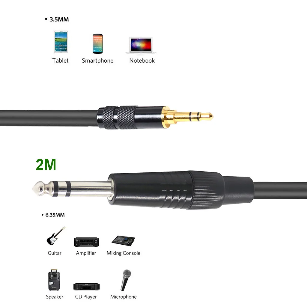 CARPRIE 1/8 3,5 мм до Dual 6,35 мм 1/4 моно Джек стерео Y-сплиттер для наушников аудиокабель, стерео кабель-адаптер Кабели Phone-L916