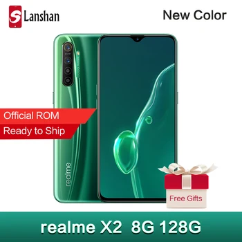 Перейти на Алиэкспресс и купить Realme X2 X 2 NFC 6 Гб 64 Гб 6,4 дюйма Мобильный телефон Snapdragon 730G 64-мегапиксельная четырехъядерная камера 30 Вт Быстрая зарядка Amoled экран сотовый телефо...