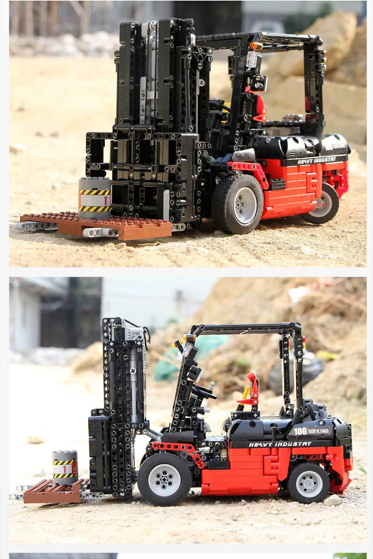 APP Technic 13106 вилочный погрузчик совместимый Technik MOC RC двигатели автомобильные наборы строительные блоки кирпичи приложение управление RC Автомобили детские игрушки