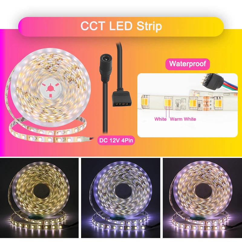 DC12V 5050 LED Strip RGB RGBW RGBWW CCT 5M with RF LED Controller Remote And Power supply LED Strip Light Kit 150 Leds 300 Leds