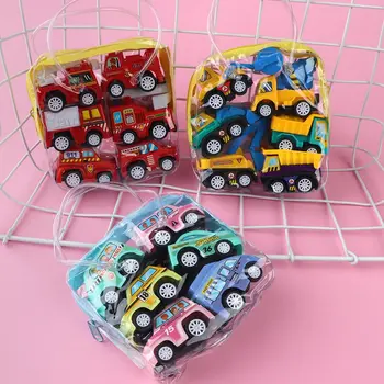 

6Pcs/set Creative Mini Inertia Pull Back Engineering Car Model Toy Vehicles Gift For Children Loving Toys Gift