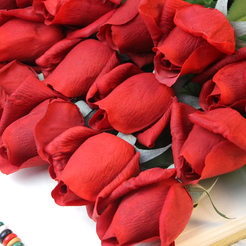 Индиго-10 стеблей/лот красный бутон розы Искусственный цветок свадьба настоящее прикосновение цветок роза украшение дома Кофейня