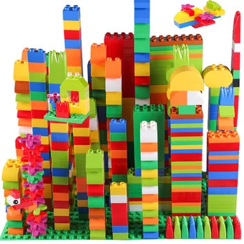 

128pcs/260Pcs DIY Large Particle Stacking Building Block Puzzle Assemble Toy For All Building Block Brands Kids Christmas Gifts