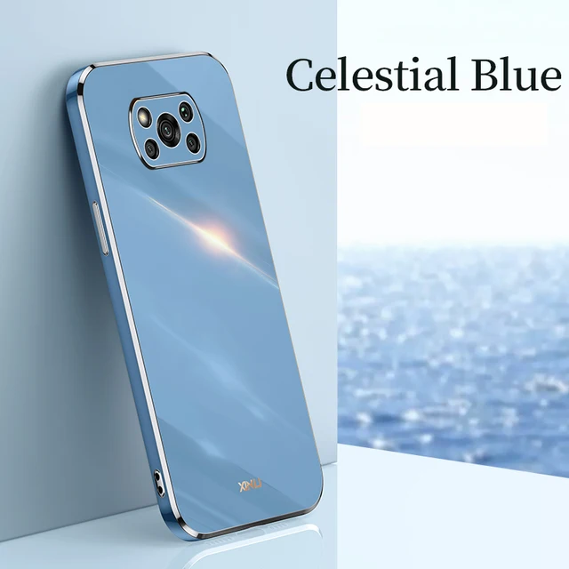 Mobiox Case for Xiomi Redmi Note 10 11 Poco X3 NFC F3 GT M3 X3 Pro 5G 11t 10t pro 10 lite Plating Silicone Ring Stand Cover Case Blue