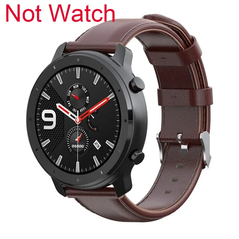 Color 7 Кожаный PU ремешок для Xiaomi Huami AMAZFIT GTR 47 мм 42 мм Смарт-часы Сменные аксессуары ремешок для AMAZFIT BIP Youth - Цвет: Color 7