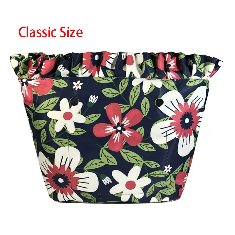 designer bags Floral Border Lining Colorful Print  Inner Zipper Pocket For Classic Mini Obag insert with inner waterproof coating for O bag wristlet corsage Totes