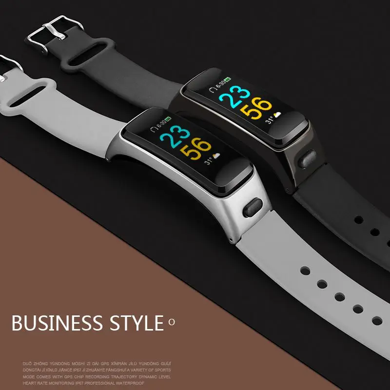 Fitness Track with 24H Heart Rate MonitorBluetooth EarphoneSmart Bracelet Talk BandActivity Tracker Watch with Color Screen
