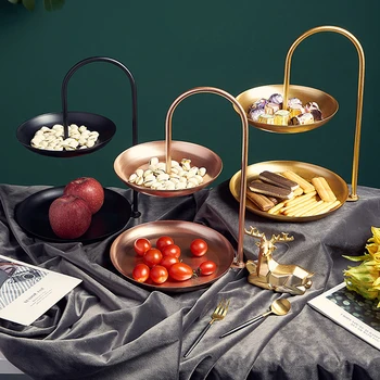 

American Light Luxury Fruit Snack Plate Jewelry Necklace Storage Tray European-style Living Room Decoration Ornament Candy Box