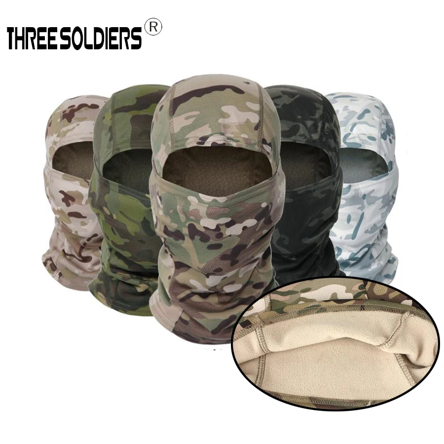 

THREE SOLDIERS Winter Fleece Cycling Warm Balaclava Training Face Mask Balaclava Windproof Tactical camo airsoft Full Mask
